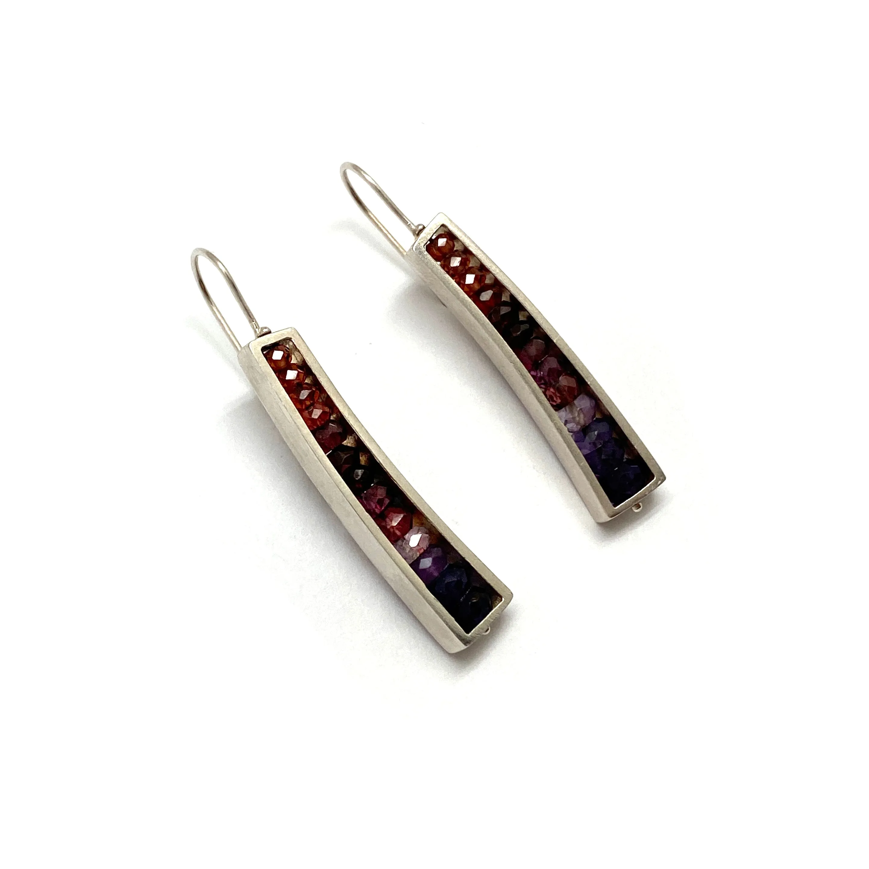 Ombre Garnet and Amethyst Earrings