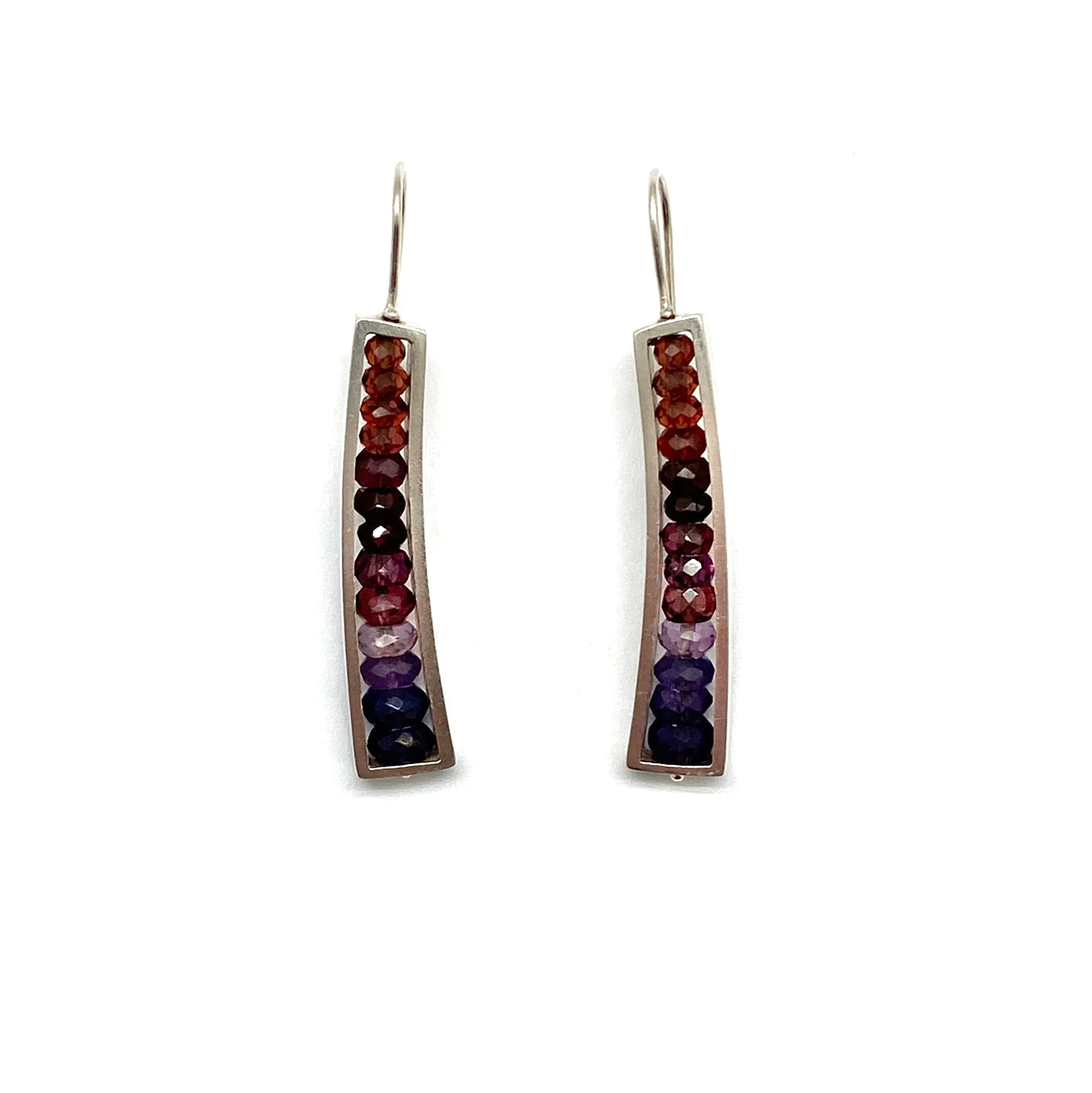 Ombre Garnet and Amethyst Earrings