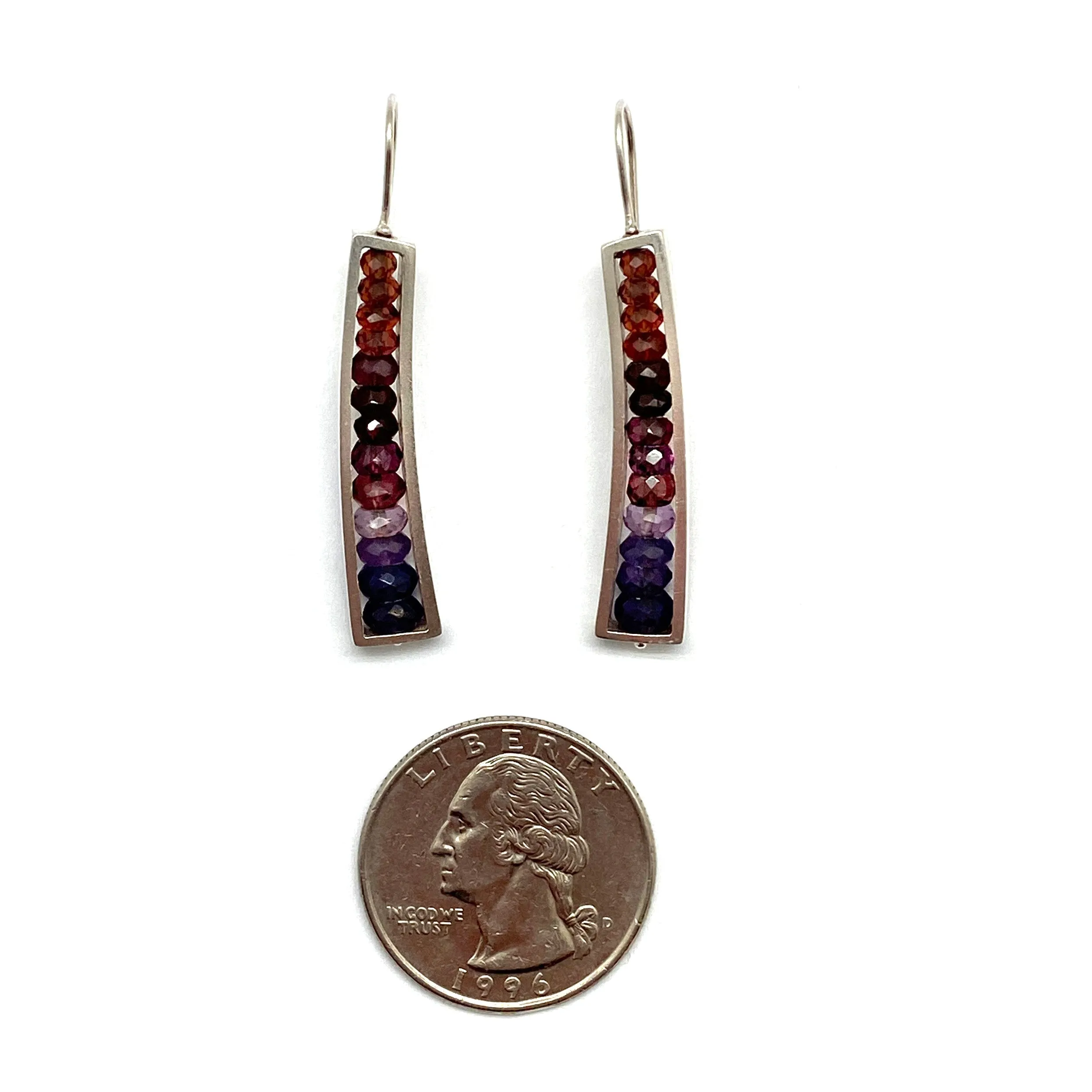 Ombre Garnet and Amethyst Earrings