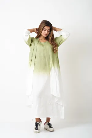 OMBRE LAYERED DRESS - GREEN