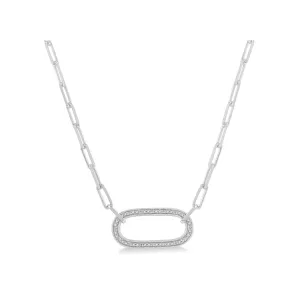 Paperclip Necklace with Large Center Link