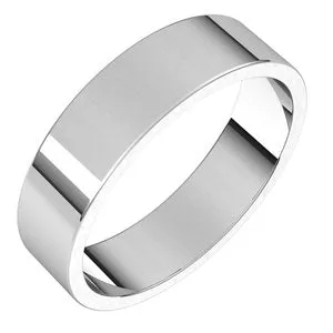 Platinum 5 mm Flat Band Size 6