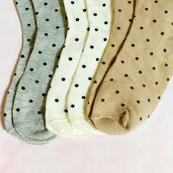 Precious Polka Dot Socks – 3 Pair Set with Rolled Top Comfort