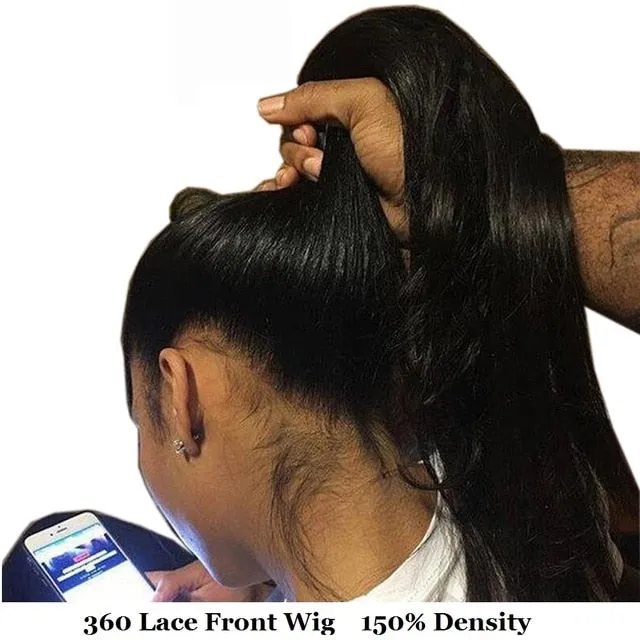 Premium Brazilian Body Wave 360 Lace Frontal Human Hair Wig with Baby Hair up to 34in.
