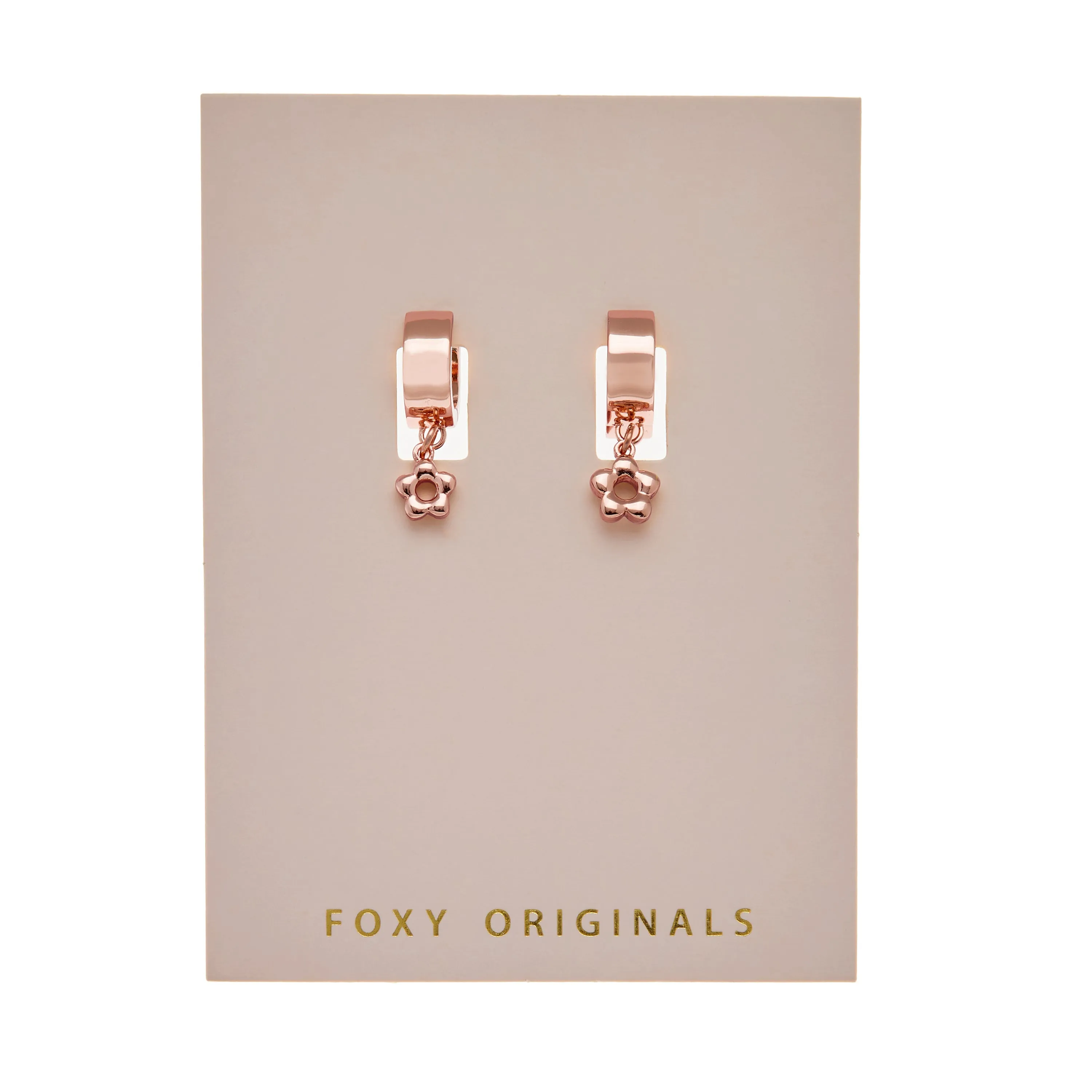 Puffy Flower Earrings in Rose Gold