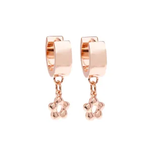 Puffy Flower Earrings in Rose Gold