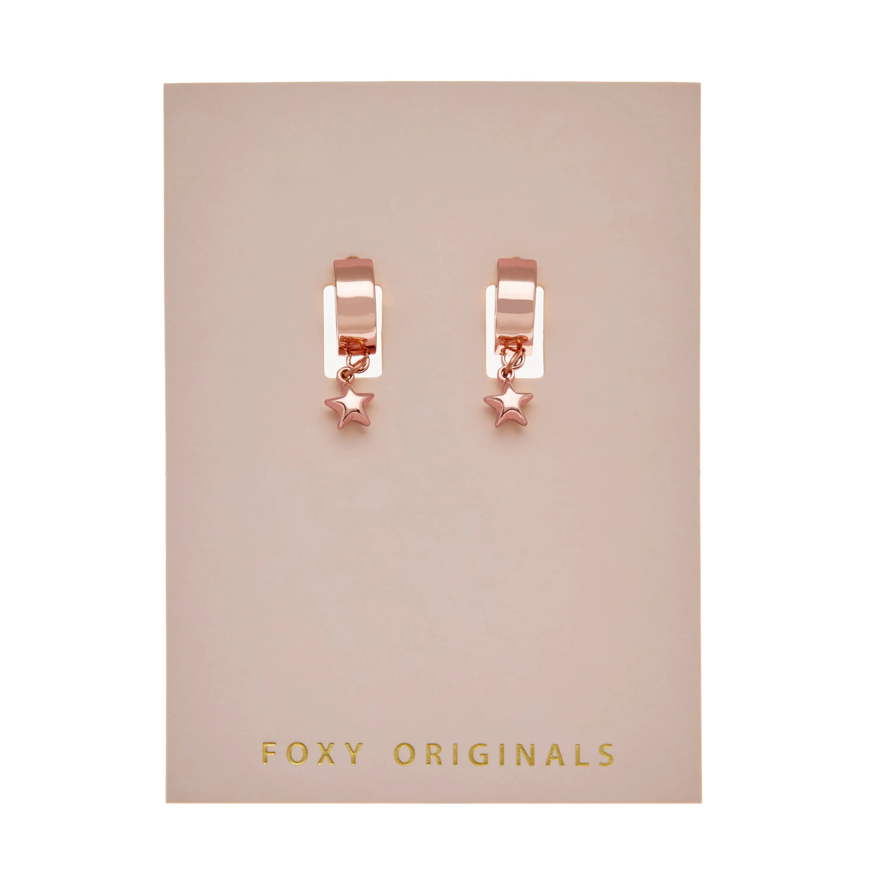 Puffy Star Earrings in Rose Gold