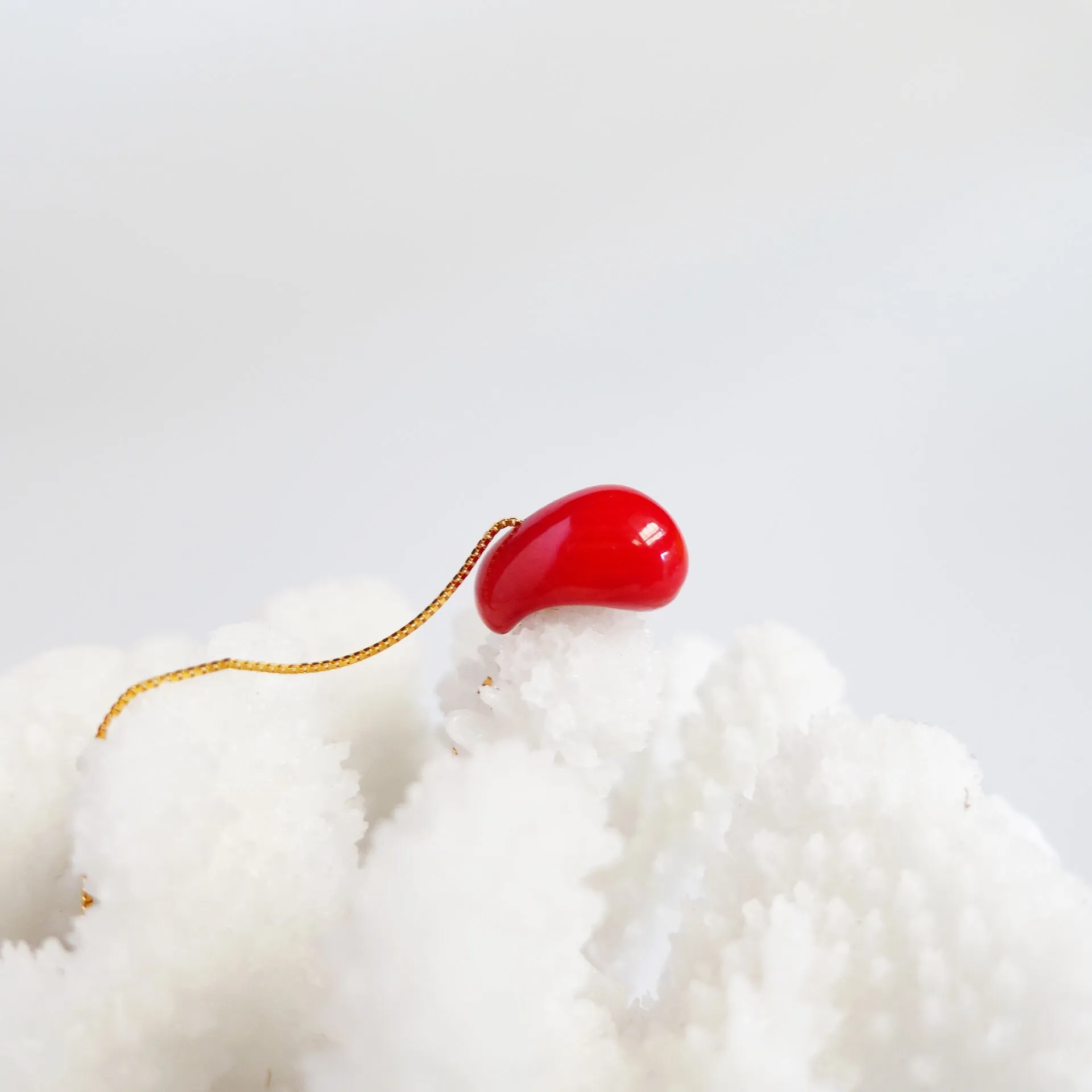 Red Coral Pendant Necklace
