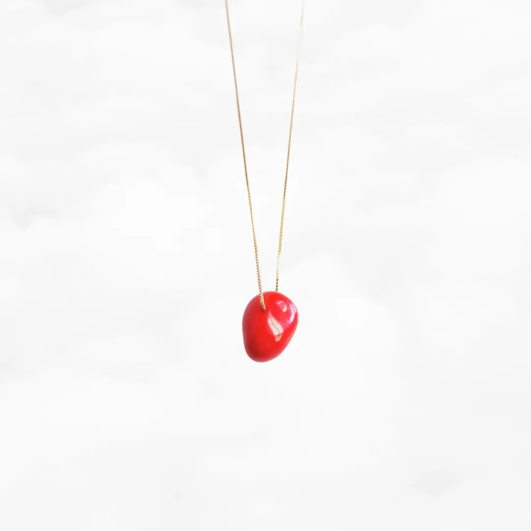 Red Coral Pendant Necklace