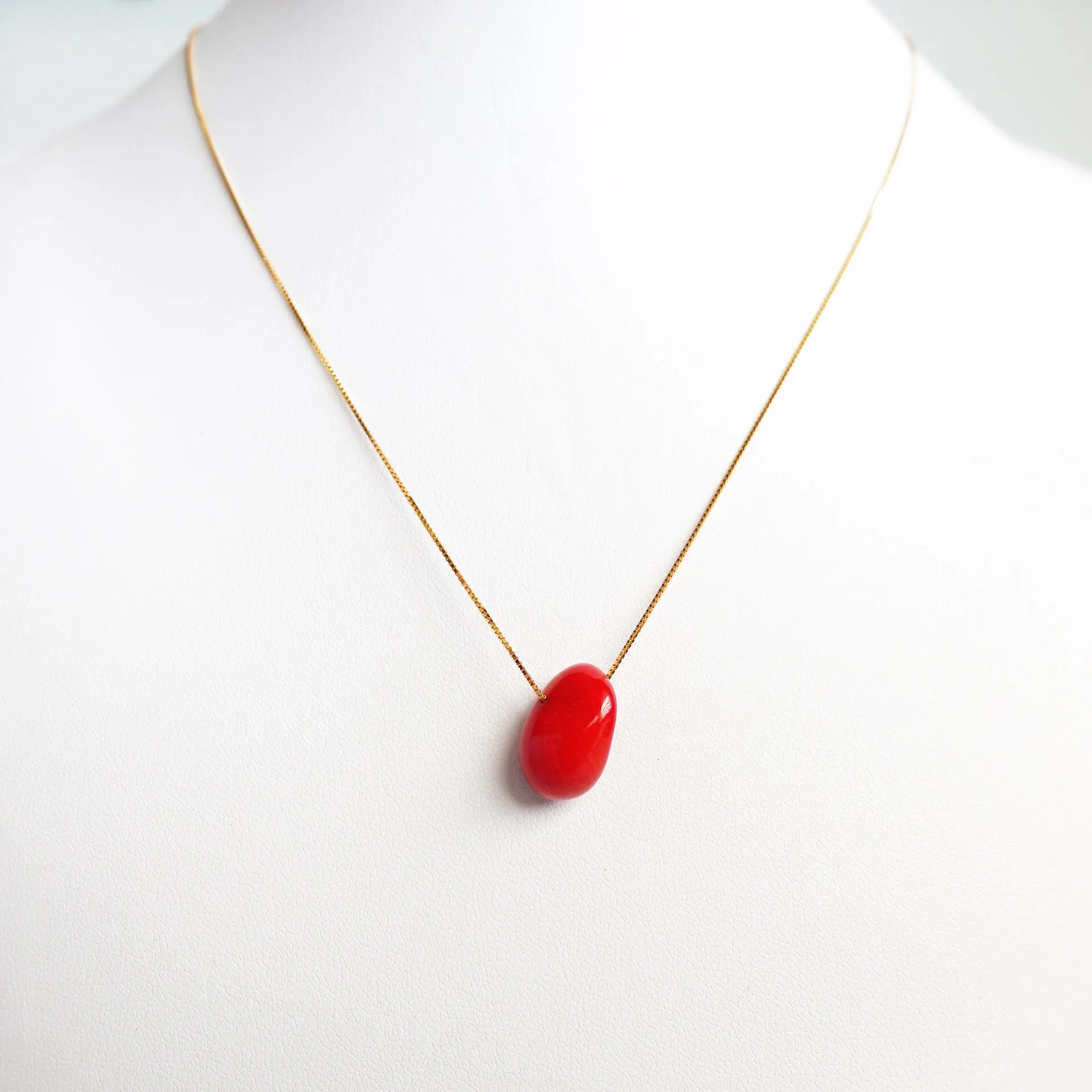 Red Coral Pendant Necklace