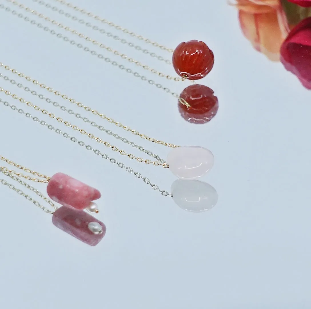 Red Lotus Carnelian Necklace