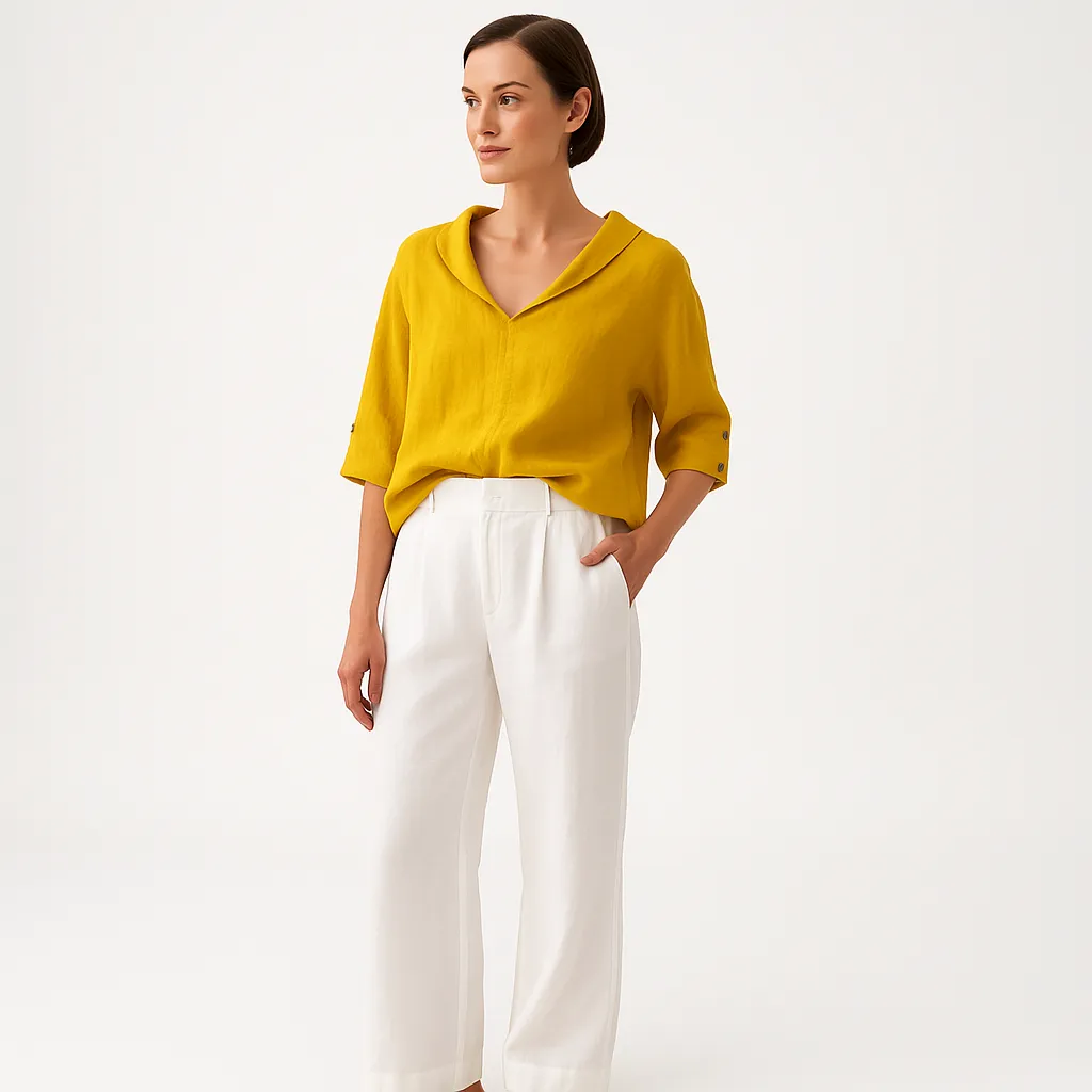 Relaxed Green Linen Blouse | Effortless Simplicity