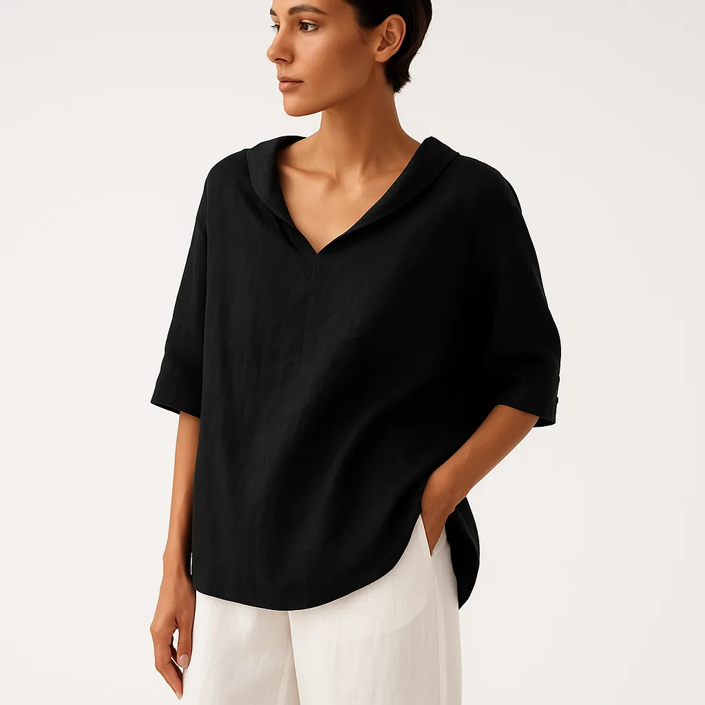 Relaxed Green Linen Blouse | Effortless Simplicity