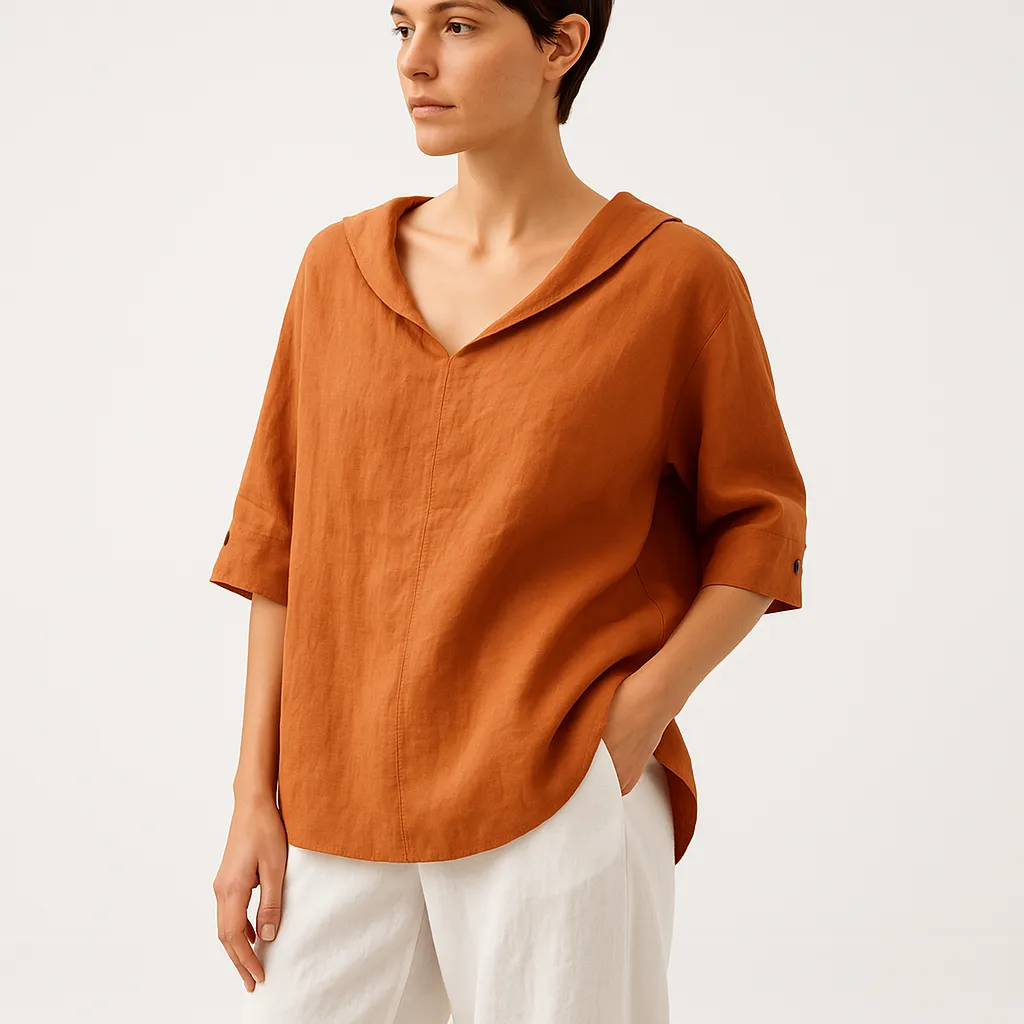 Relaxed Green Linen Blouse | Effortless Simplicity