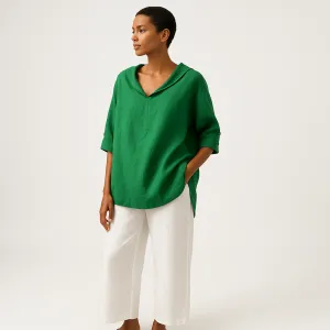 Relaxed Green Linen Blouse | Effortless Simplicity