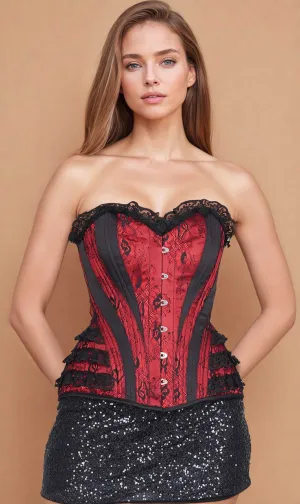 Risika Satin Lace Overlay Corset
