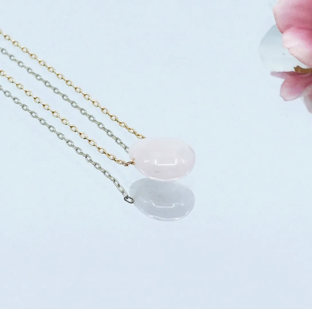 Rose Quartz Petal Necklace