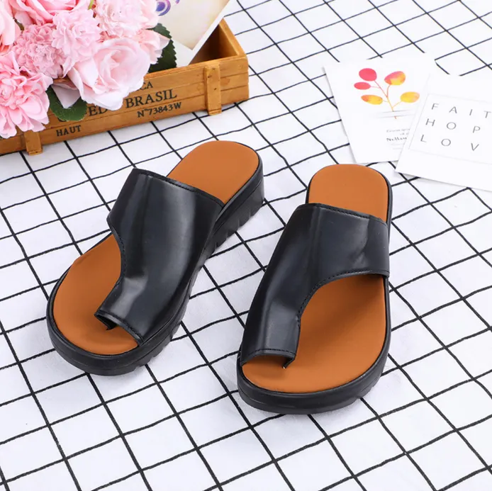 Sandals For Bunions Slippers Flat Sole Casual Soft Treatment For Bunions Comfy Platform Orthopedic