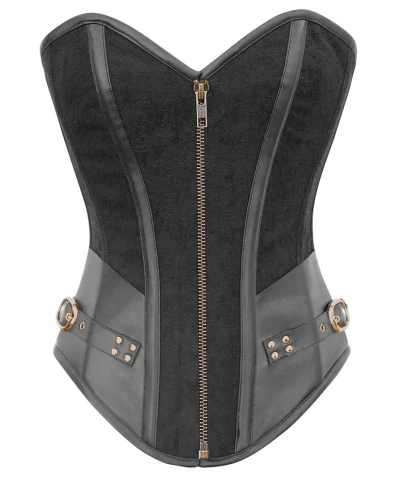Shenae Instant Shape Steampunk Overbust Corset with Curved Hem