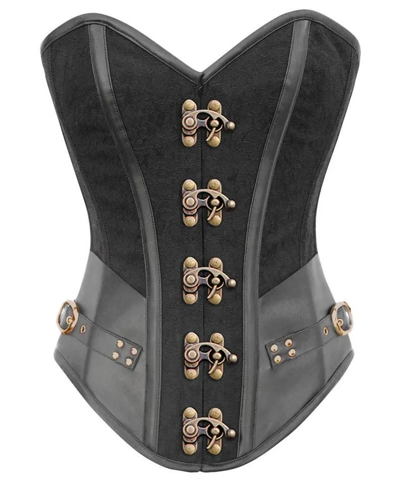 Shenae Instant Shape Steampunk Overbust Corset with Curved Hem