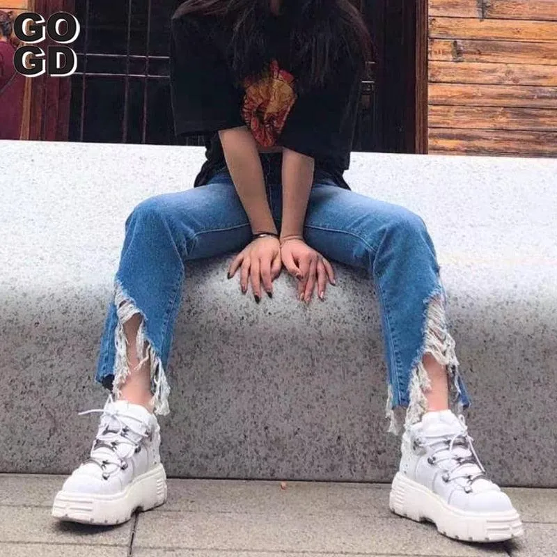 Shoes Lace-up Platform Shoes Metal Decor Gothic Ankle Boots