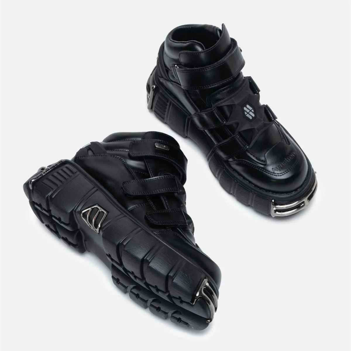 Shoes Lace-up Platform Shoes Metal Decor Gothic Ankle Boots
