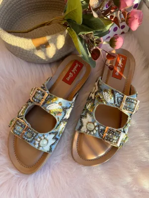 Sky Blue Luxe Comfort Sandals with Doctor Sole
