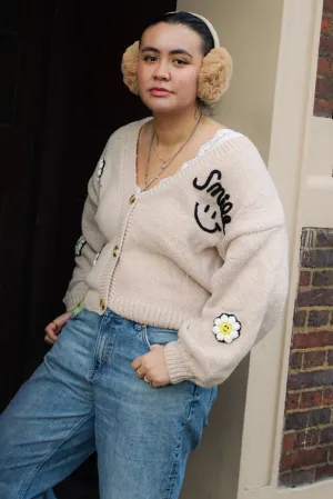 Smile Everyday Flower Knit Cardigan