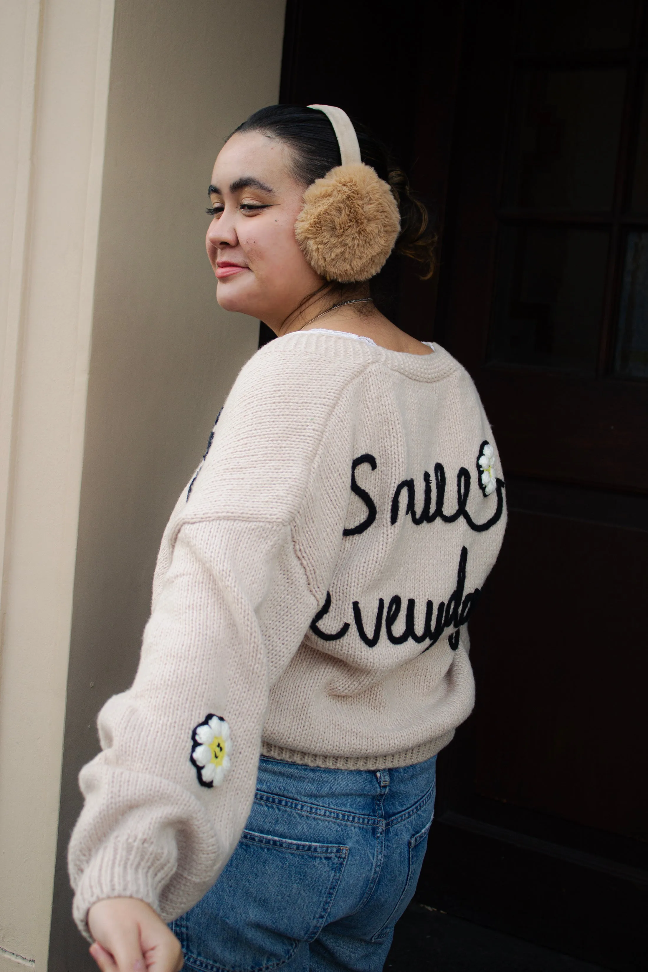 Smile Everyday Flower Knit Cardigan