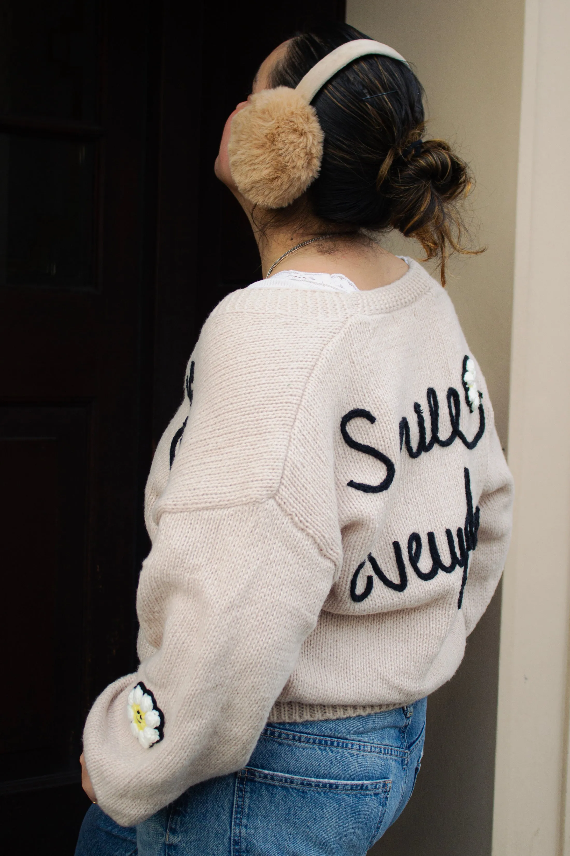 Smile Everyday Flower Knit Cardigan