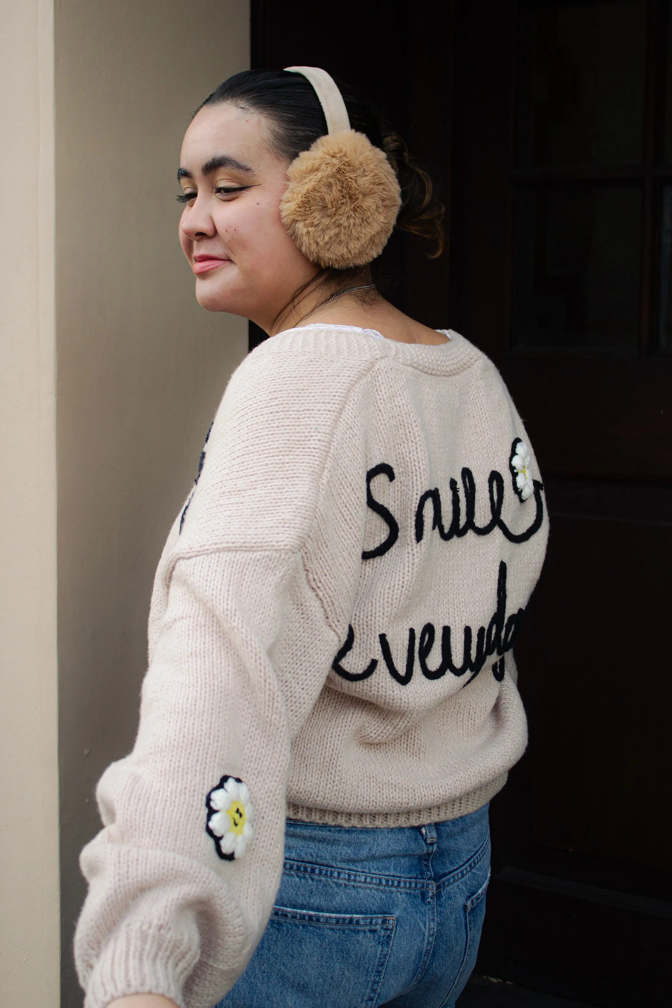 Smile Everyday Flower Knit Cardigan