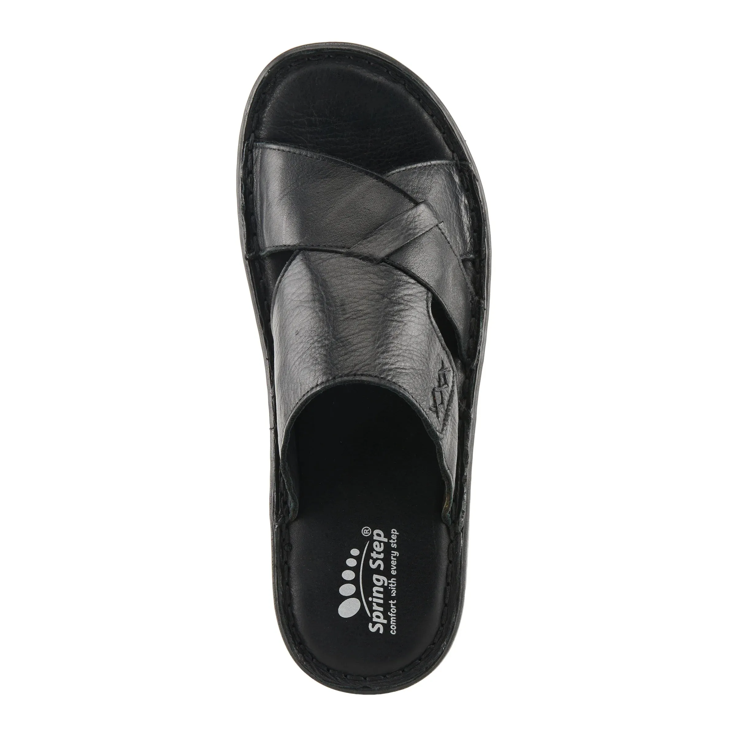 Spring Steps Men's Nunzio Slide In Sandals - Black Leather