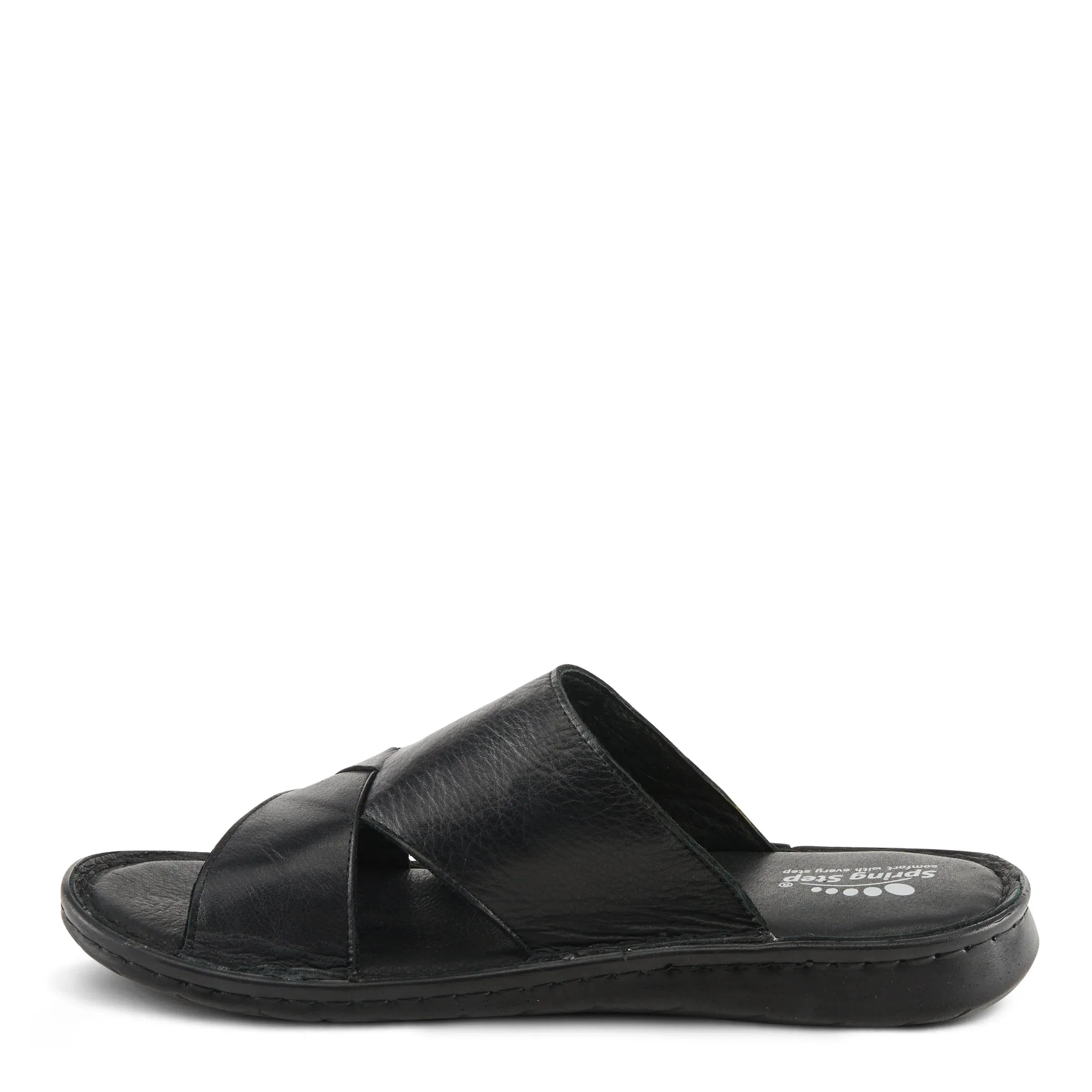 Spring Steps Men's Nunzio Slide In Sandals - Black Leather