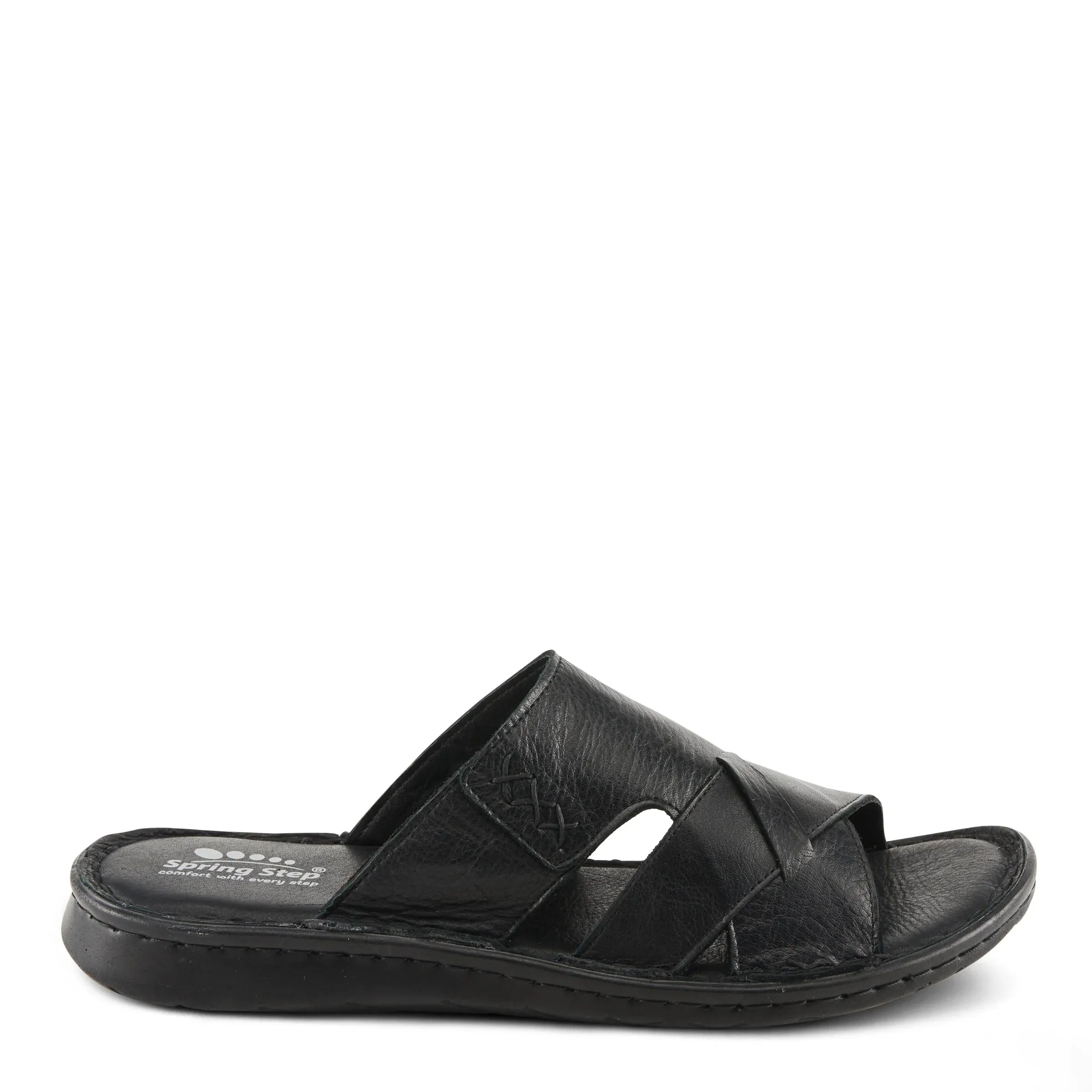 Spring Steps Men's Nunzio Slide In Sandals - Black Leather
