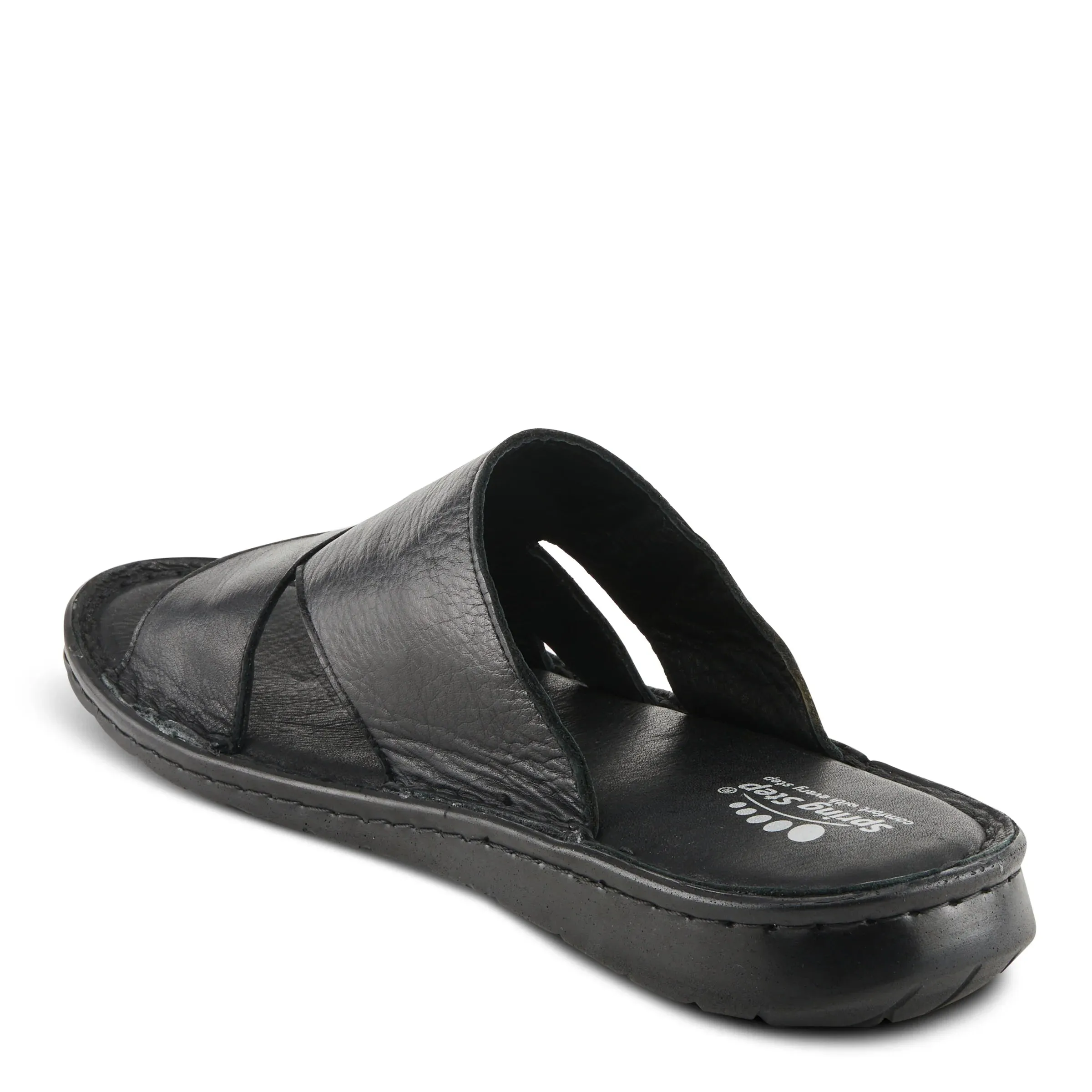 Spring Steps Men's Nunzio Slide In Sandals - Black Leather