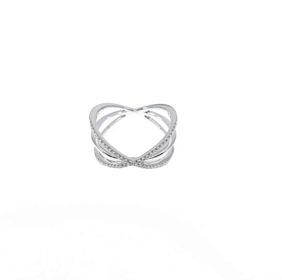 Star Orbit Diamond Triple Ring 9K