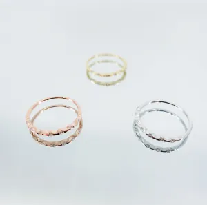 Star Orbit Silver Diamond Ring 9K