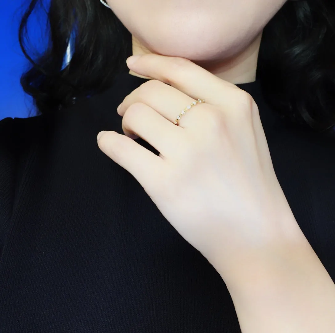 Star Orbit Silver Diamond Ring 9K
