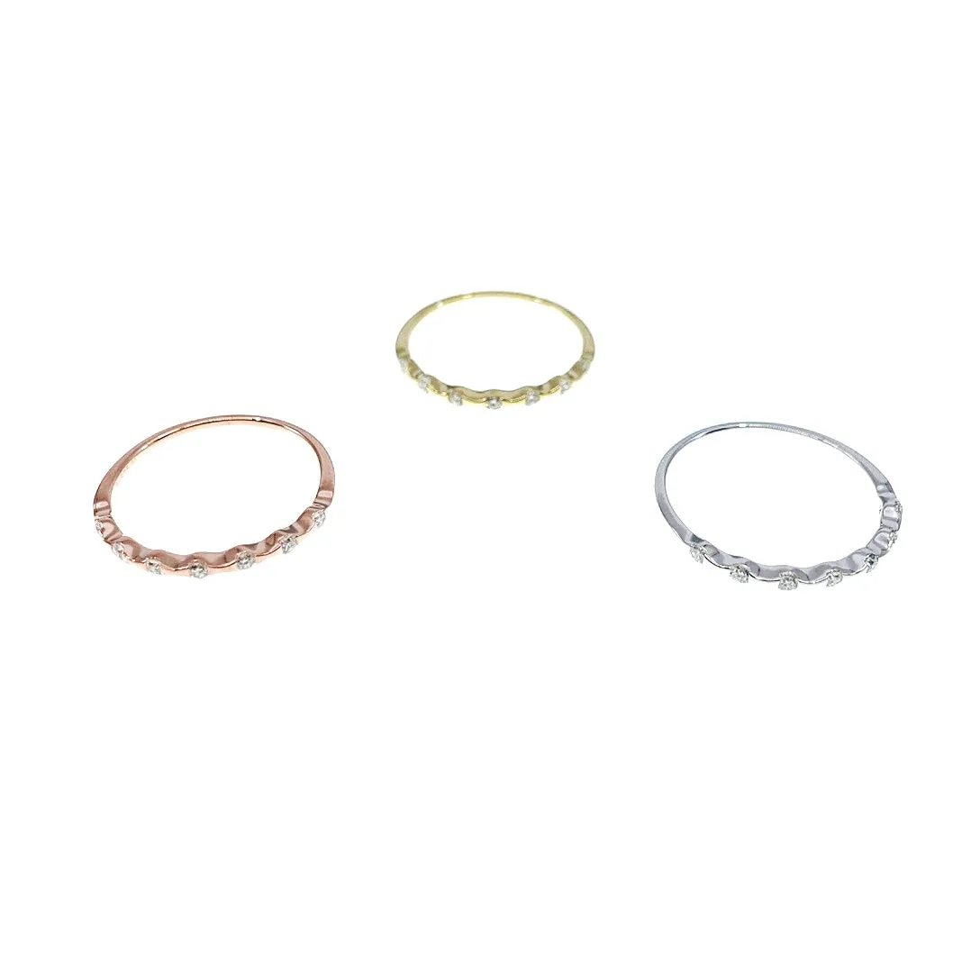 Star Orbit Silver Diamond Ring 9K