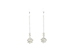 Sterling Silver Lotus Earrings