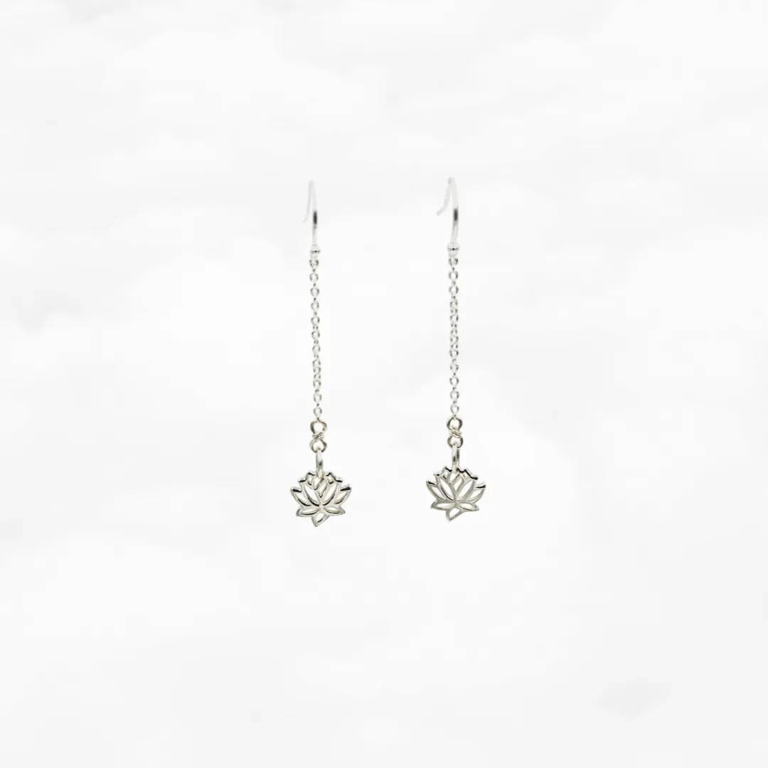 Sterling Silver Lotus Earrings