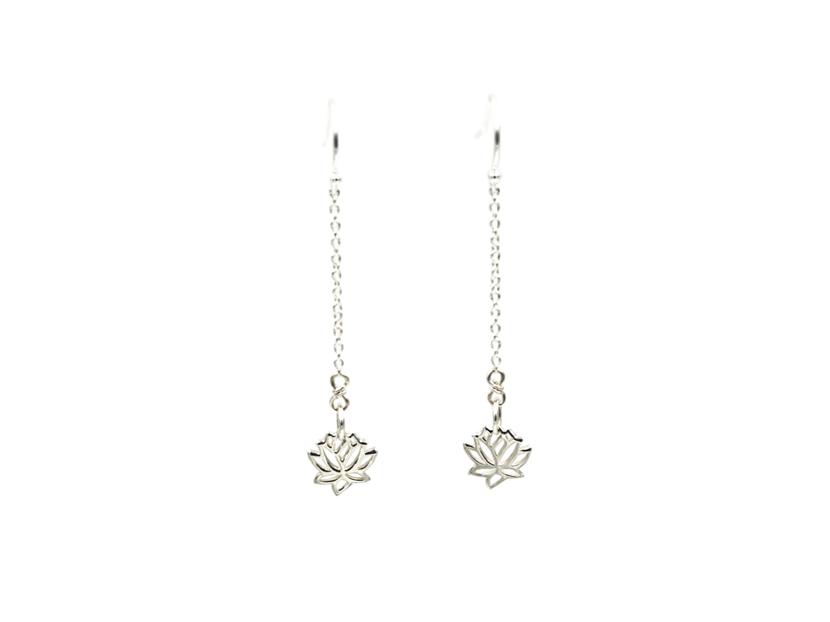 Sterling Silver Lotus Earrings