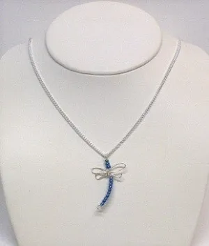 Sterling Silver Wire Dragonfly Earrings & Necklace