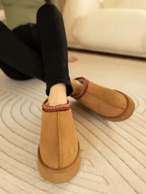Tazzy Mini Platform Low Ankle Slippers - Chestnut