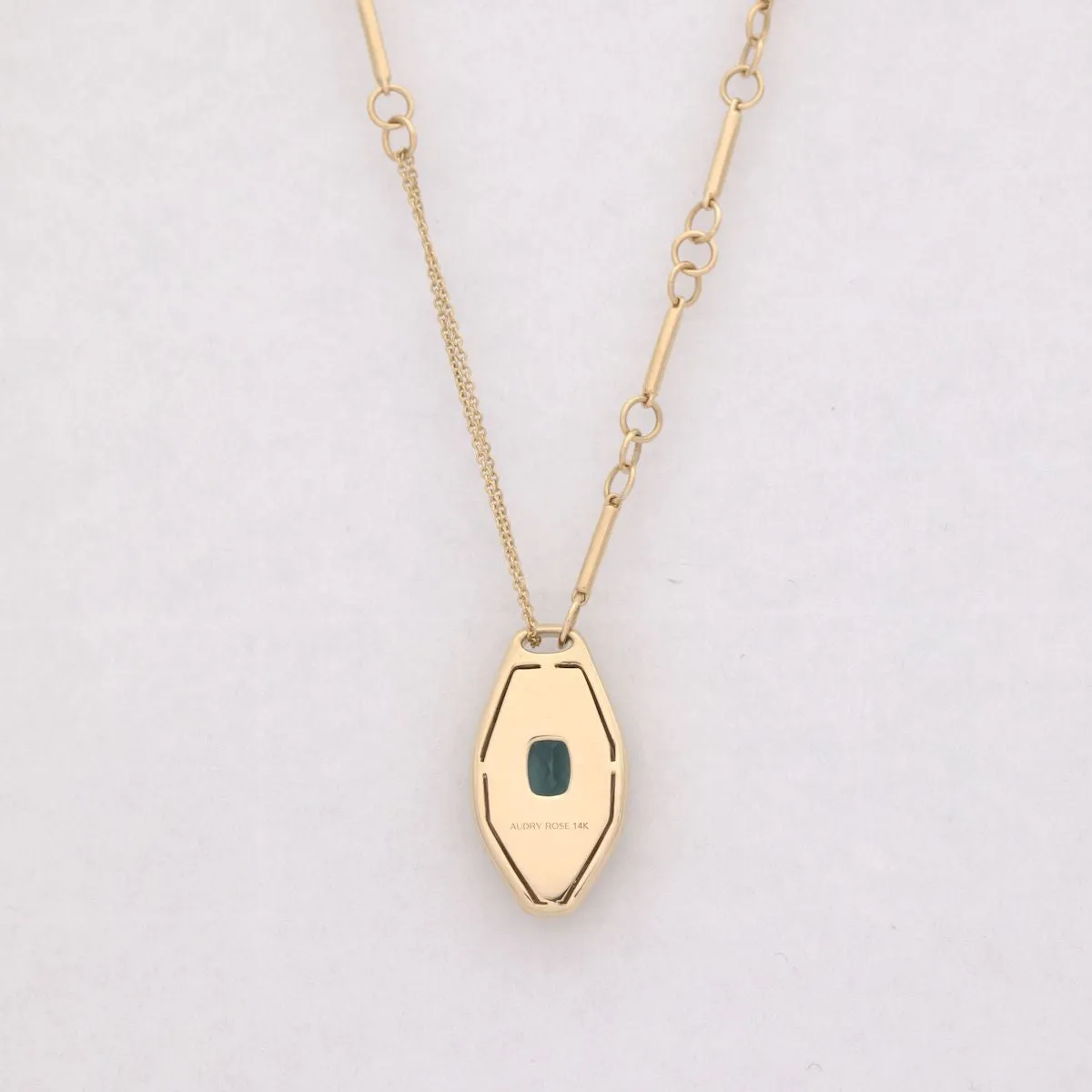 Teal Tourmaline Slipper Necklace - Sample