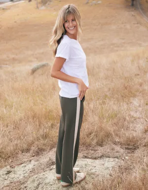 Timeless Straight Leg Ponte Pant  - Khaki/Natural