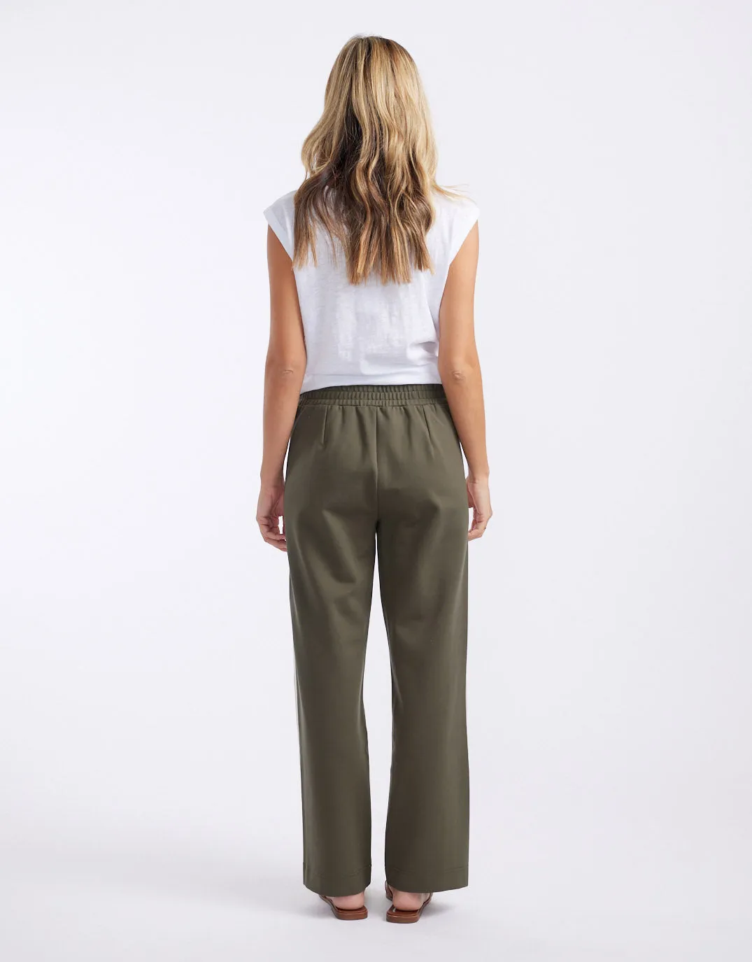 Timeless Straight Leg Ponte Pant  - Khaki/Natural