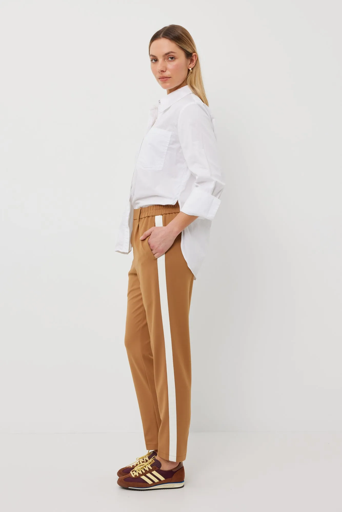 TUESDAY BOBBIE PANT CARAMEL/WHITE