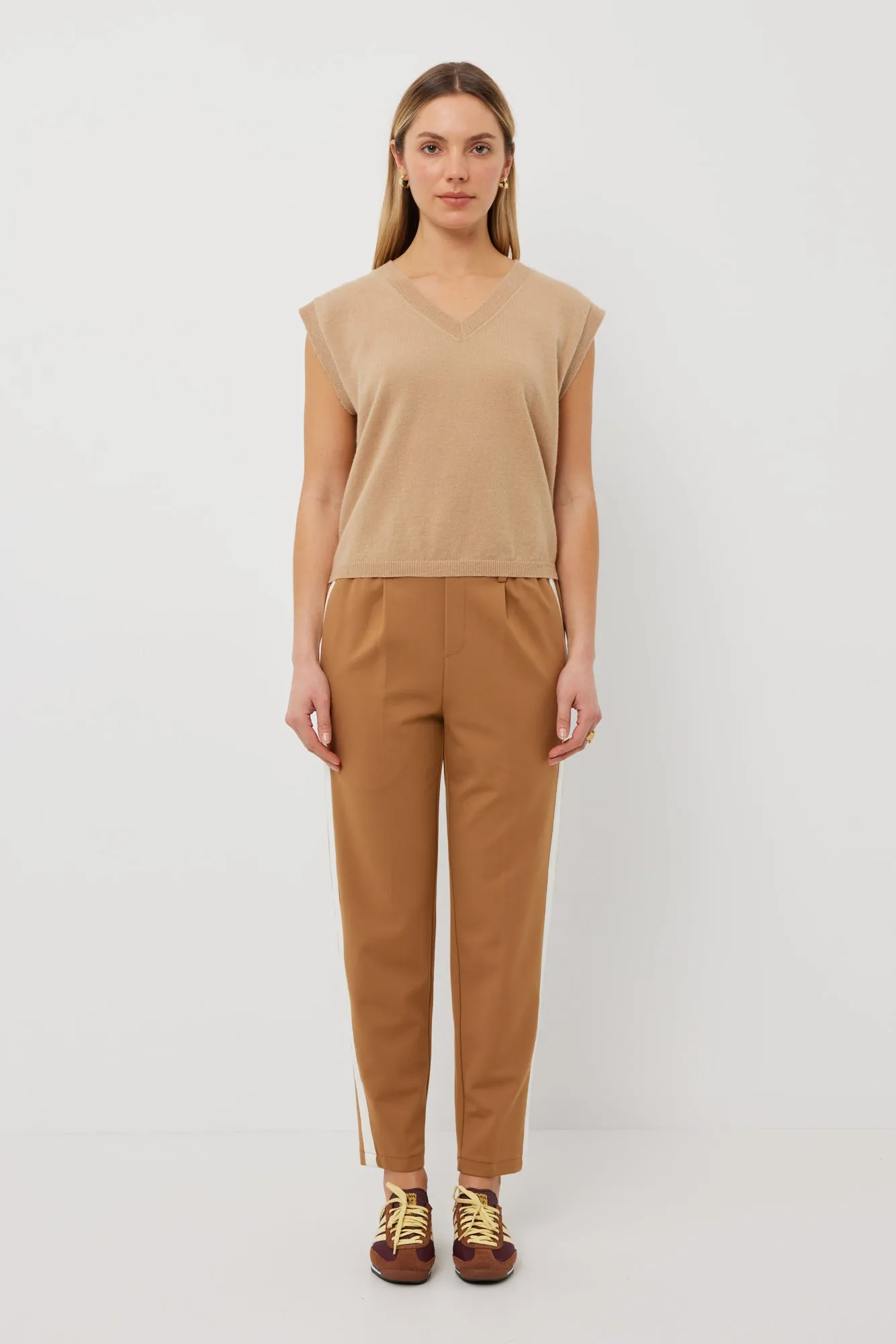 TUESDAY BOBBIE PANT CARAMEL/WHITE