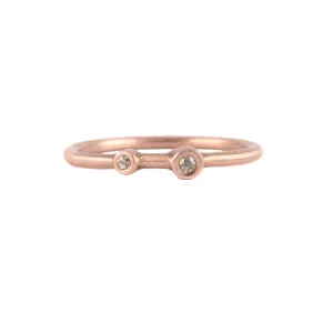Two Diamond Stacker Ring in 18k Rose Gold by Heather Guidero